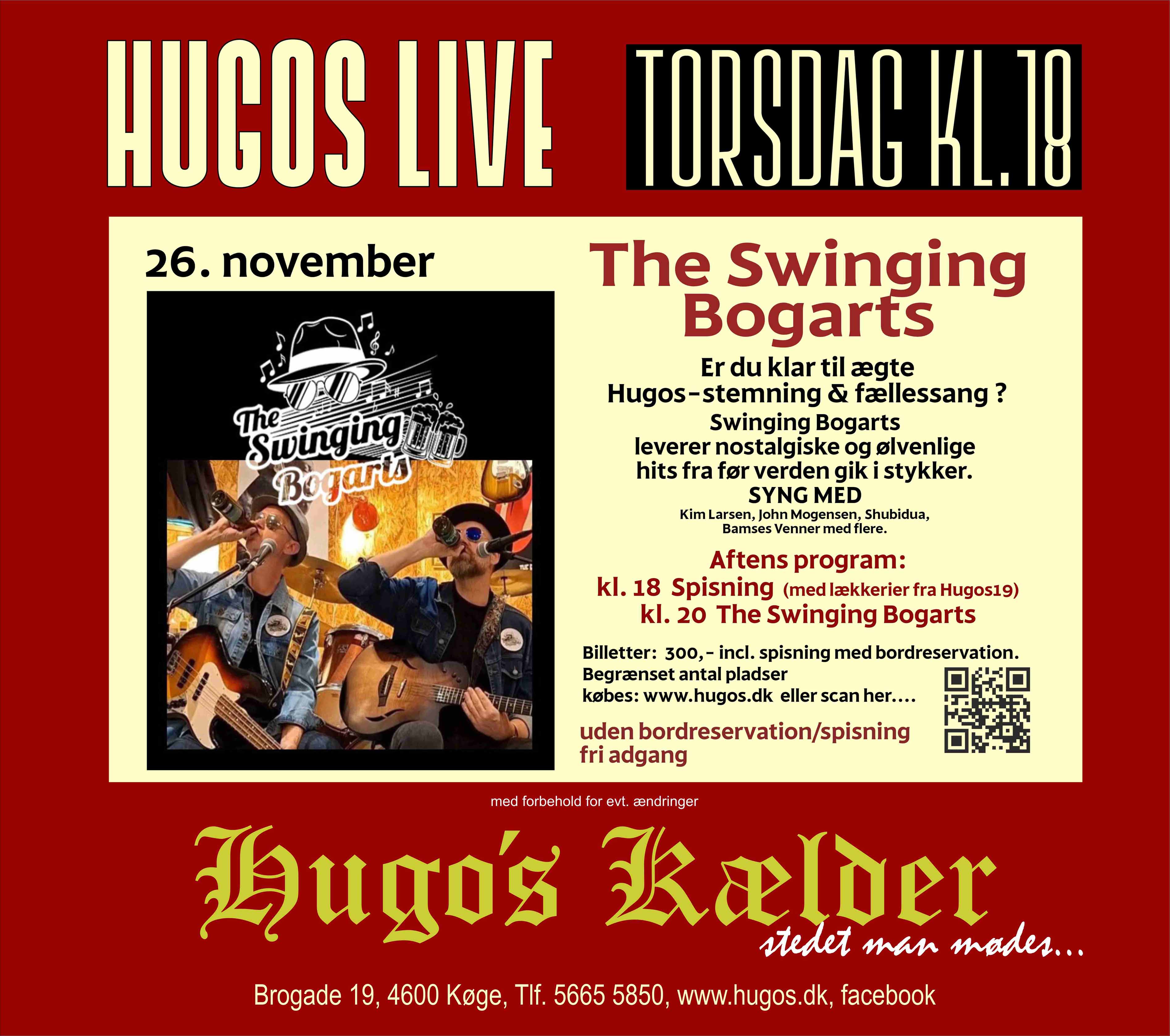 The Swinging Bogarts — torsdag den 26. november i Hugo's Kælder